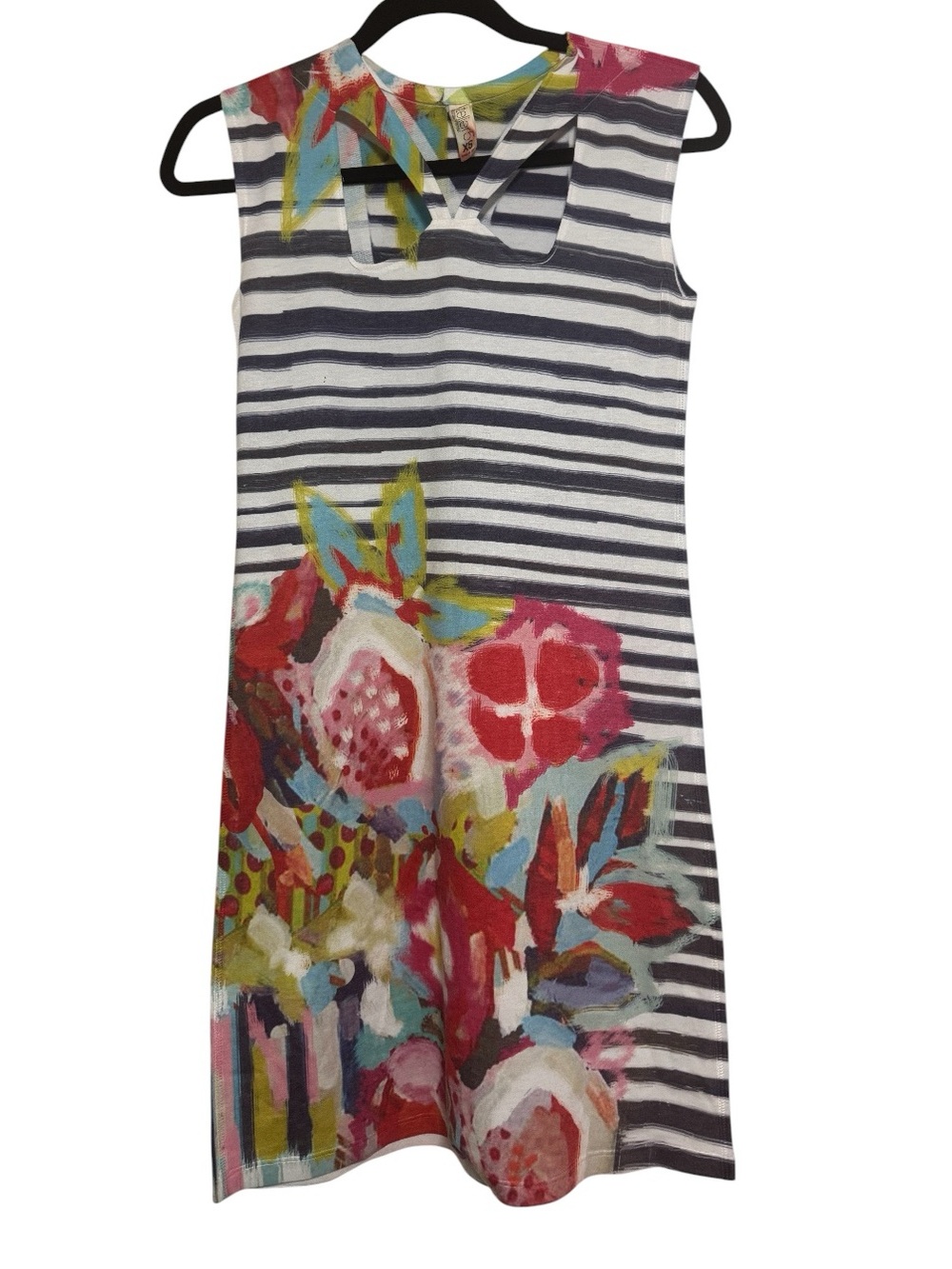 Atelier 5 Gozde Yilmaz Abstract Floral Striped Sleeveless Dress Size XS